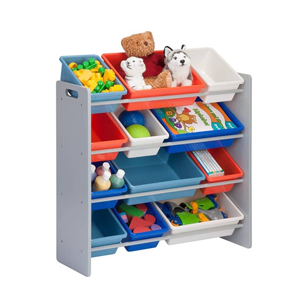 Honey-Can-Do SRT-06475 Kids Toy Organizer and Storage Bins, Gray