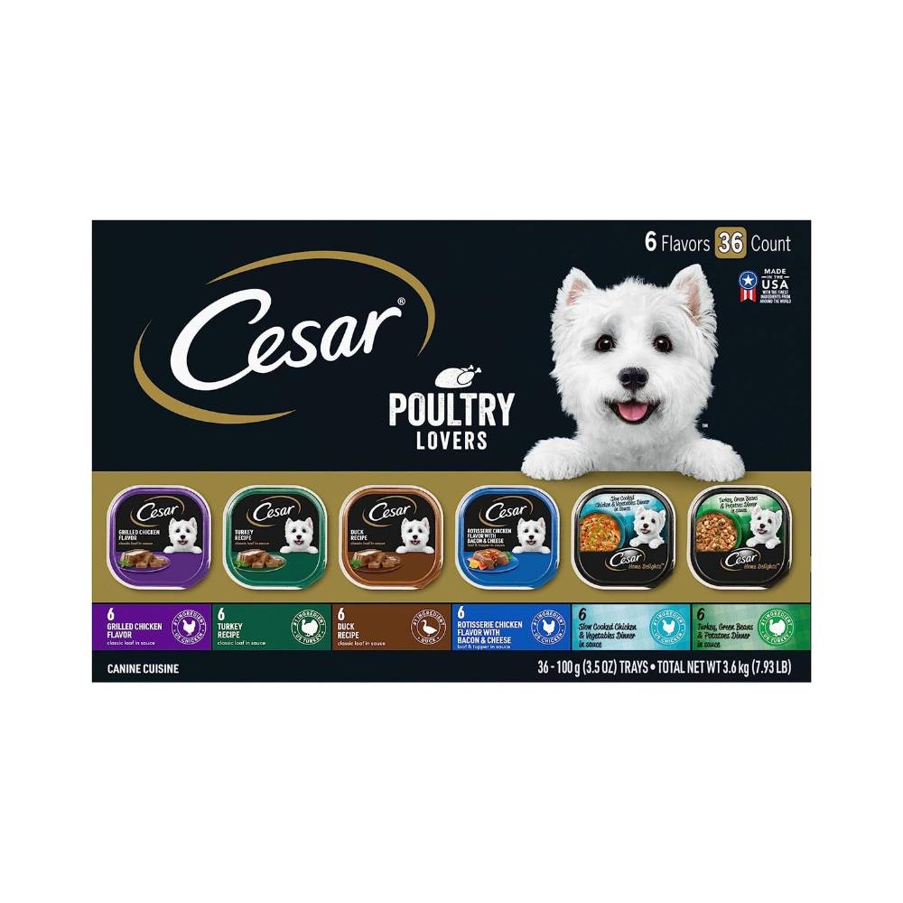 Cesar Poultry Lovers Variety Pack with Real Chicken, 36 Count