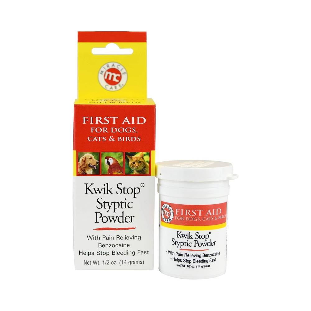 Miracle Care First Aid Kwik Stop Styptic Powder for Dogs, Cats & Birds, 0.5 oz